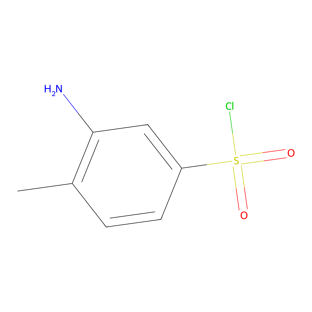 3-Amino-4-methylbenzene-1-sulfonyl chloride molecular structure, CAS 1261641-65-9