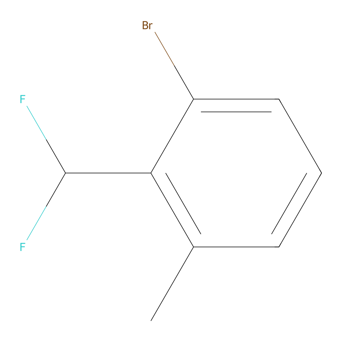 1-Bromo-2-(difluoromethyl)-3-methylbenzene molecular structure, CAS 1261642-37-8