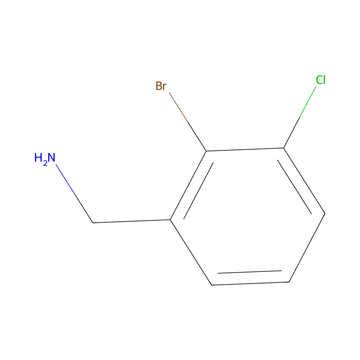 (2-Bromo-3-chlorophenyl)methanamine molecular structure, CAS 1261642-38-9