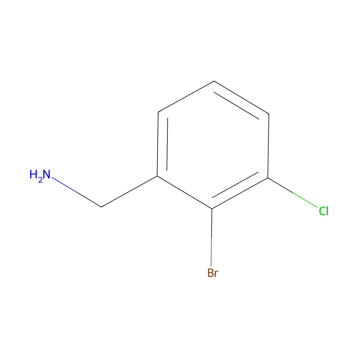 (2-Bromo-3-chlorophenyl)methanamine molecular structure, CAS 1261642-38-9