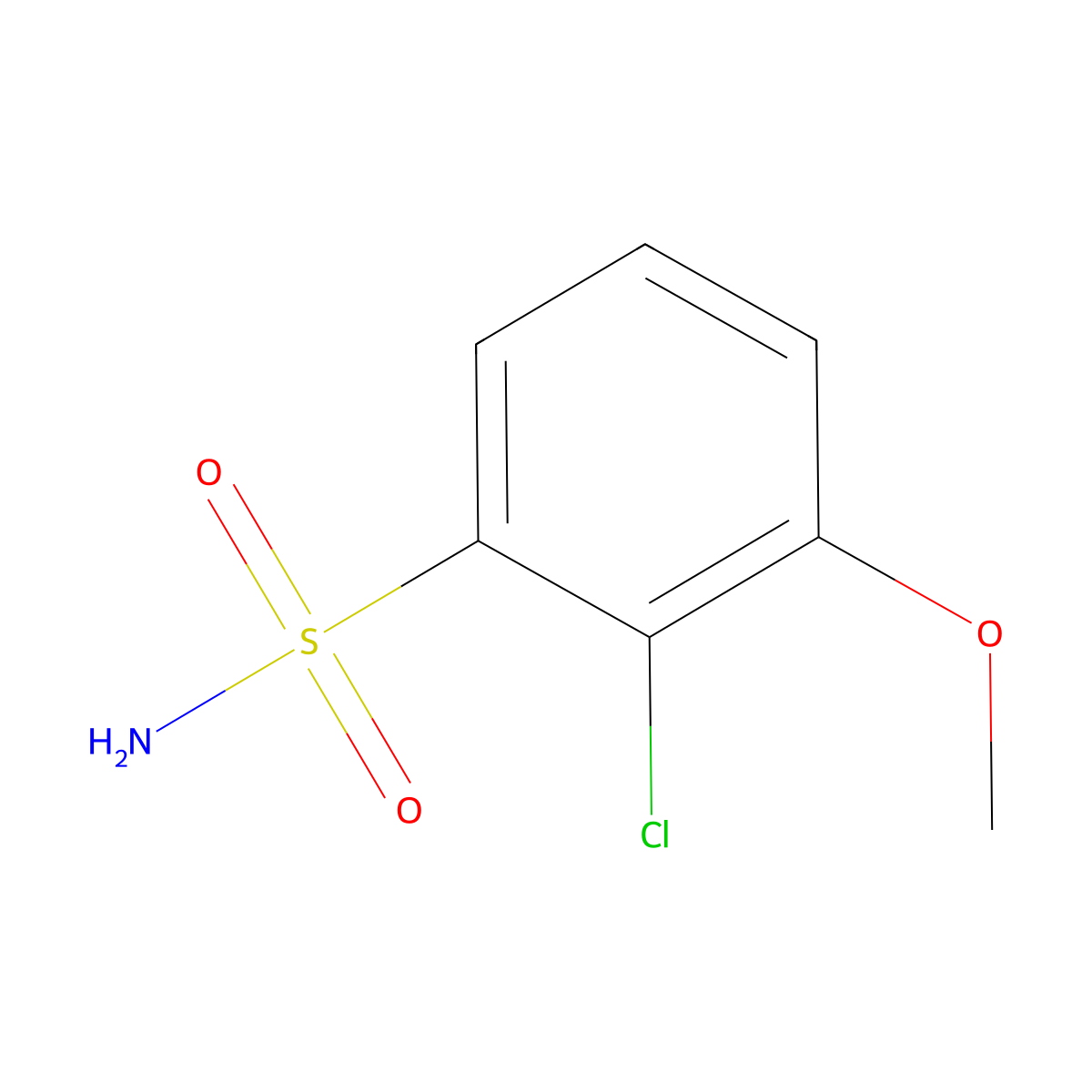 2-Chloro-3-methoxybenzene-1-sulfonamide molecular structure, CAS 1261642-41-4