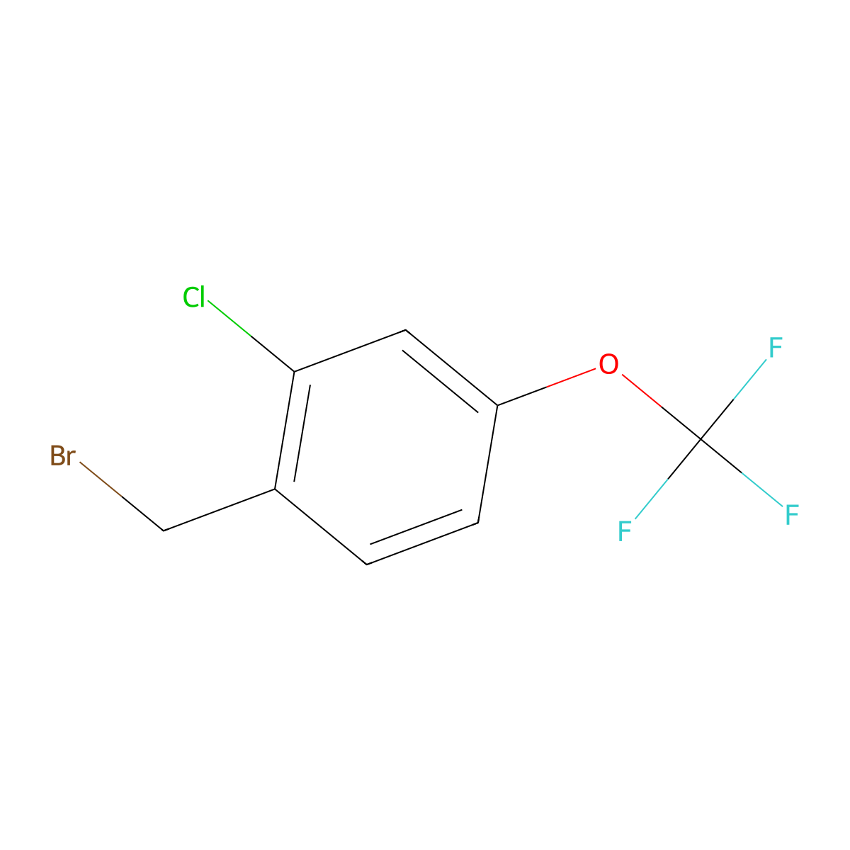 1-(Bromomethyl)-2-chloro-4-(trifluoromethoxy)benzene molecular structure, CAS 1261642-94-7