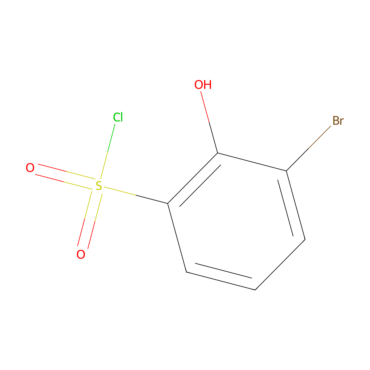 3-Bromo-2-hydroxybenzene-1-sulfonyl chloride molecular structure, CAS 1261643-12-2
