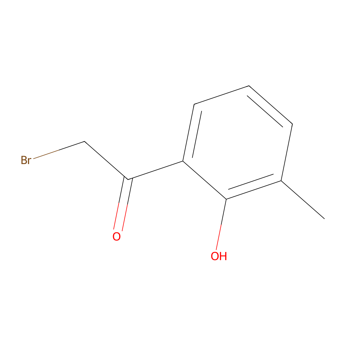 2-Bromo-1-(2-hydroxy-3-methylphenyl)ethan-1-one molecular structure, CAS 1261643-22-4