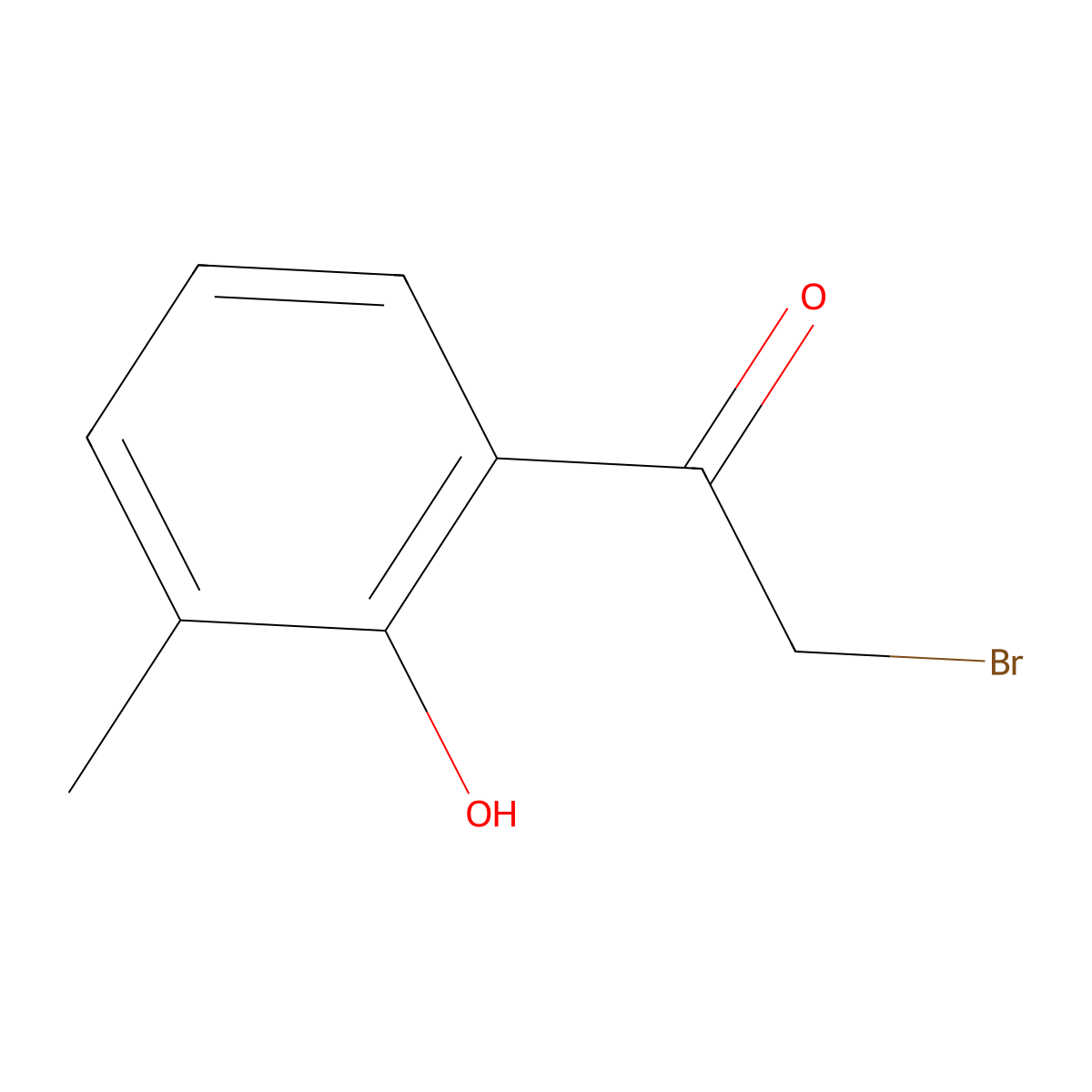 2-Bromo-1-(2-hydroxy-3-methylphenyl)ethan-1-one molecular structure, CAS 1261643-22-4
