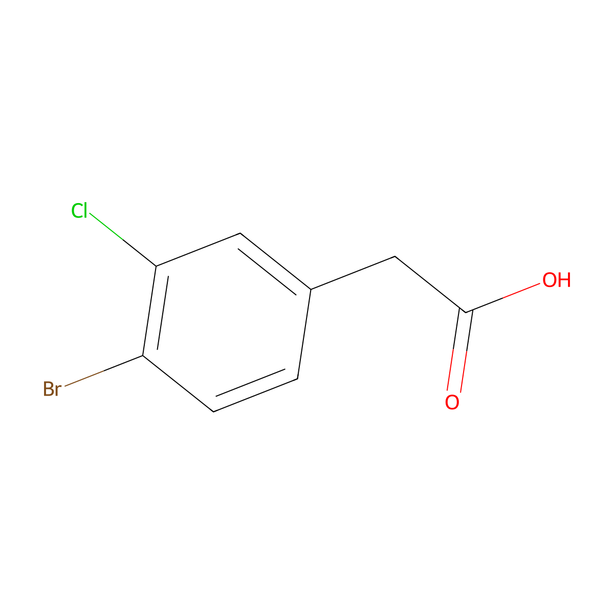 2-(4-Bromo-3-chlorophenyl)acetic acid molecular structure, CAS 1261643-24-6