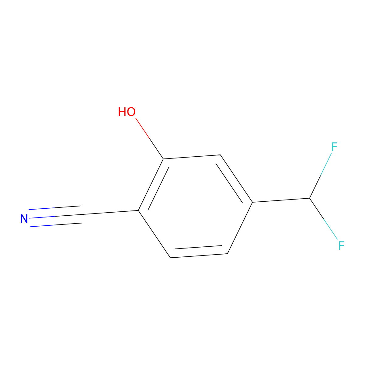 4-(Difluoromethyl)-2-hydroxybenzonitrile molecular structure, CAS 1261644-37-4