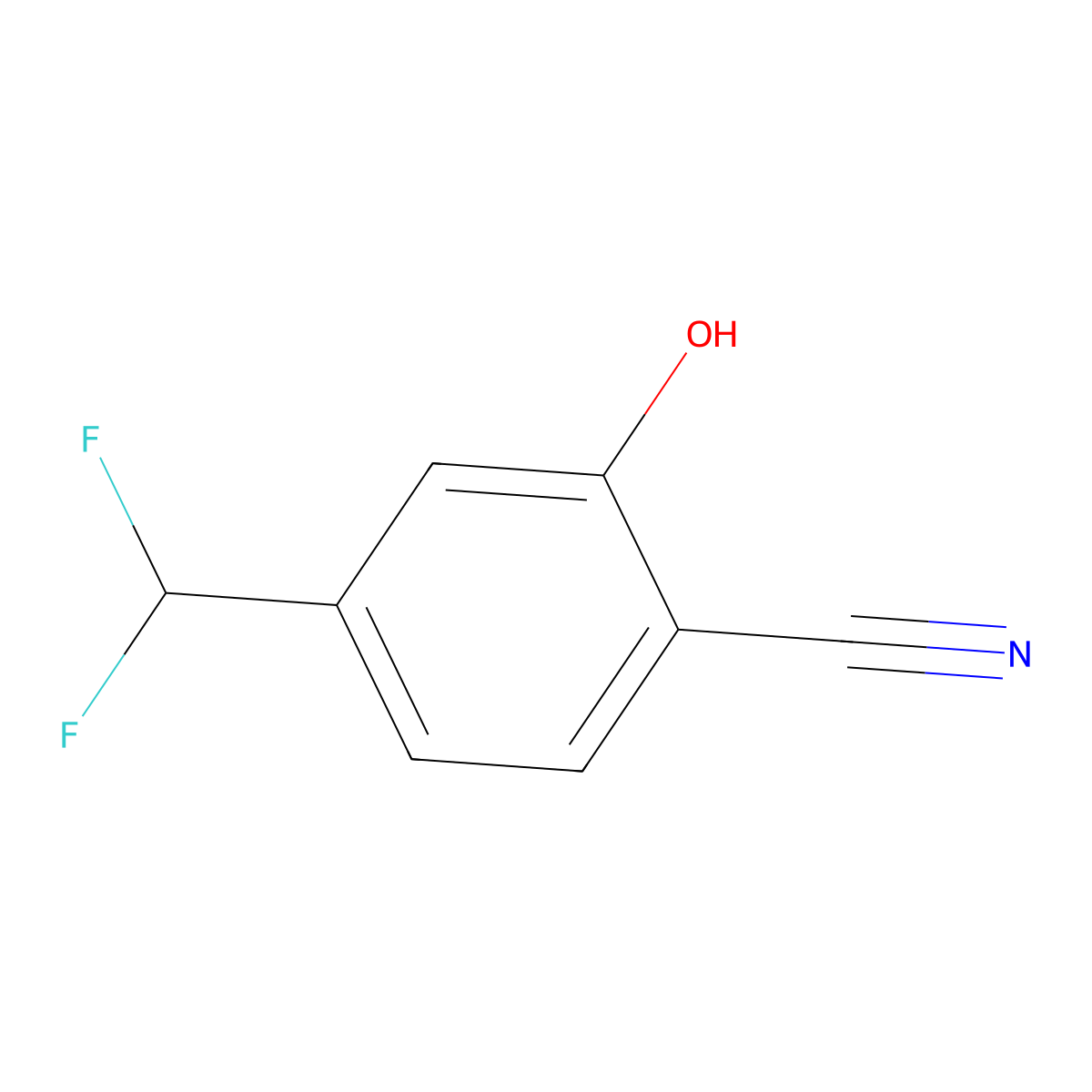 4-(Difluoromethyl)-2-hydroxybenzonitrile molecular structure, CAS 1261644-37-4