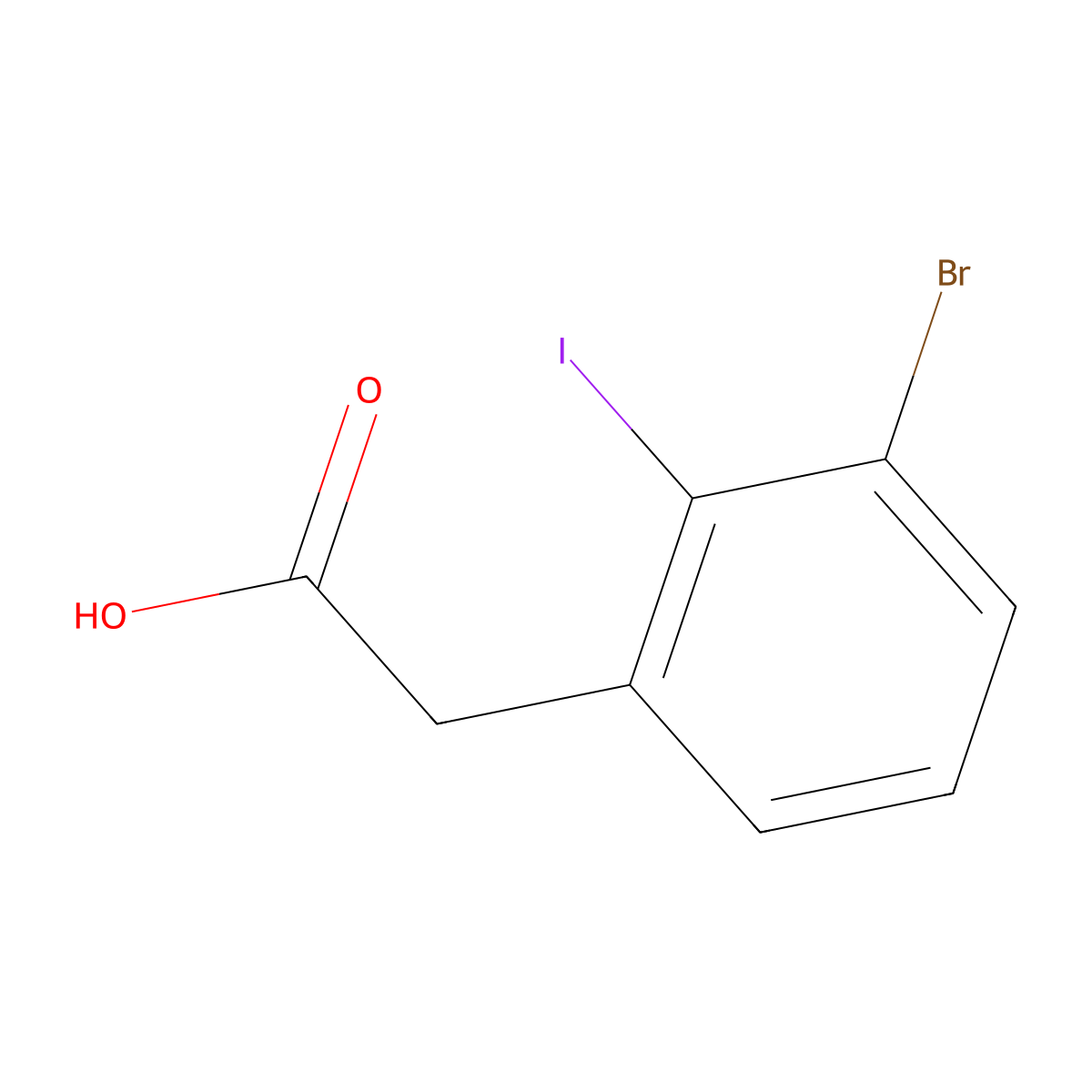 2-(3-Bromo-2-iodophenyl)acetic acid molecular structure, CAS 1261644-38-5