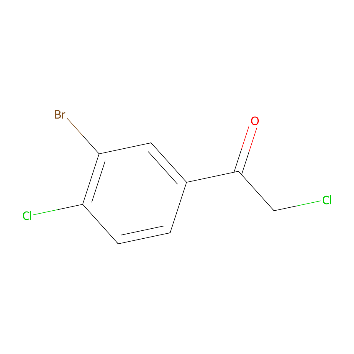 1-(3-Bromo-4-chlorophenyl)-2-chloroethan-1-one molecular structure, CAS 1261644-40-9