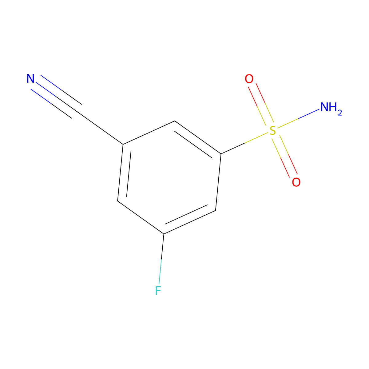 3-Cyano-5-fluorobenzene-1-sulfonamide molecular structure, CAS 1261644-44-3