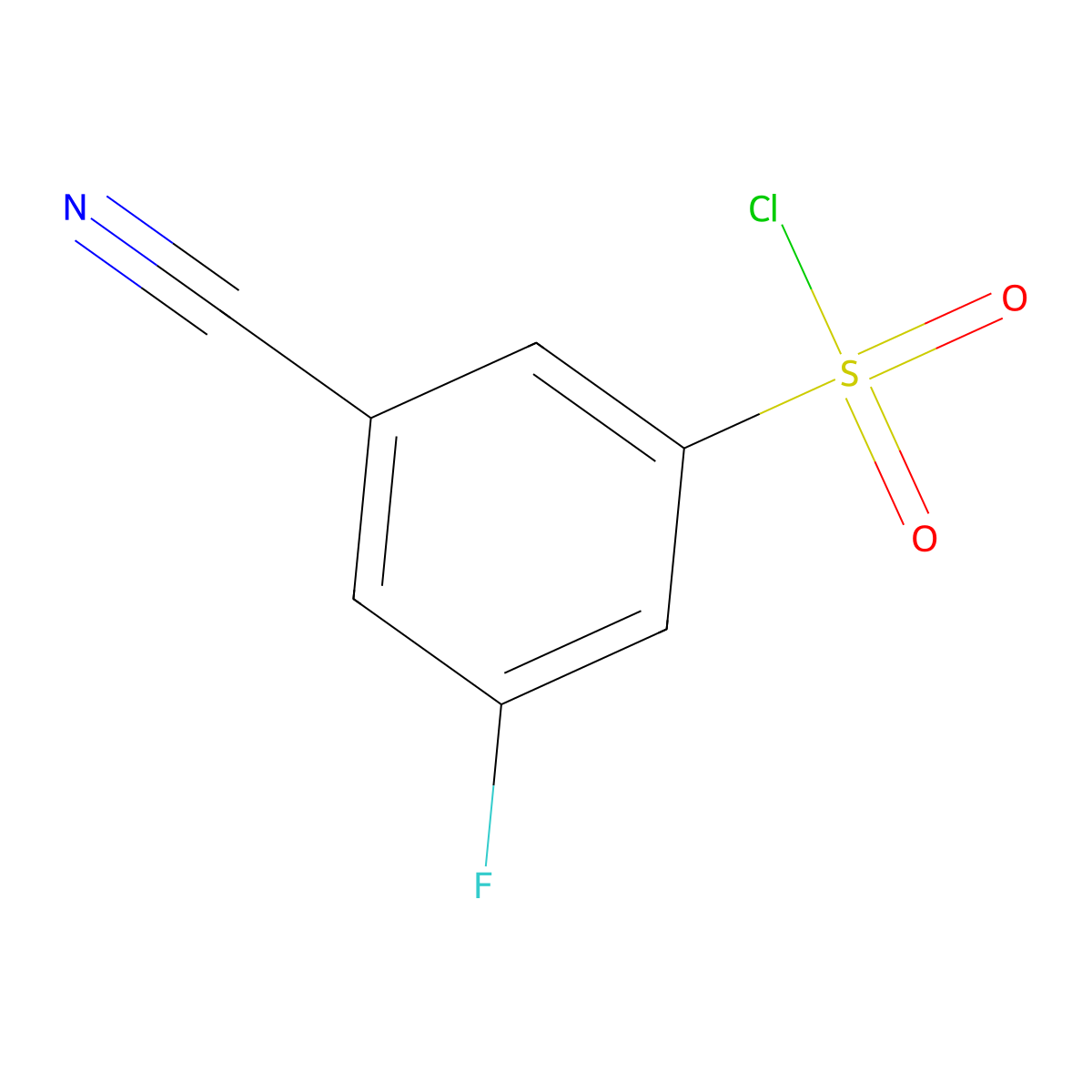 3-Cyano-5-fluorobenzene-1-sulfonyl chloride molecular structure, CAS 1261644-49-8