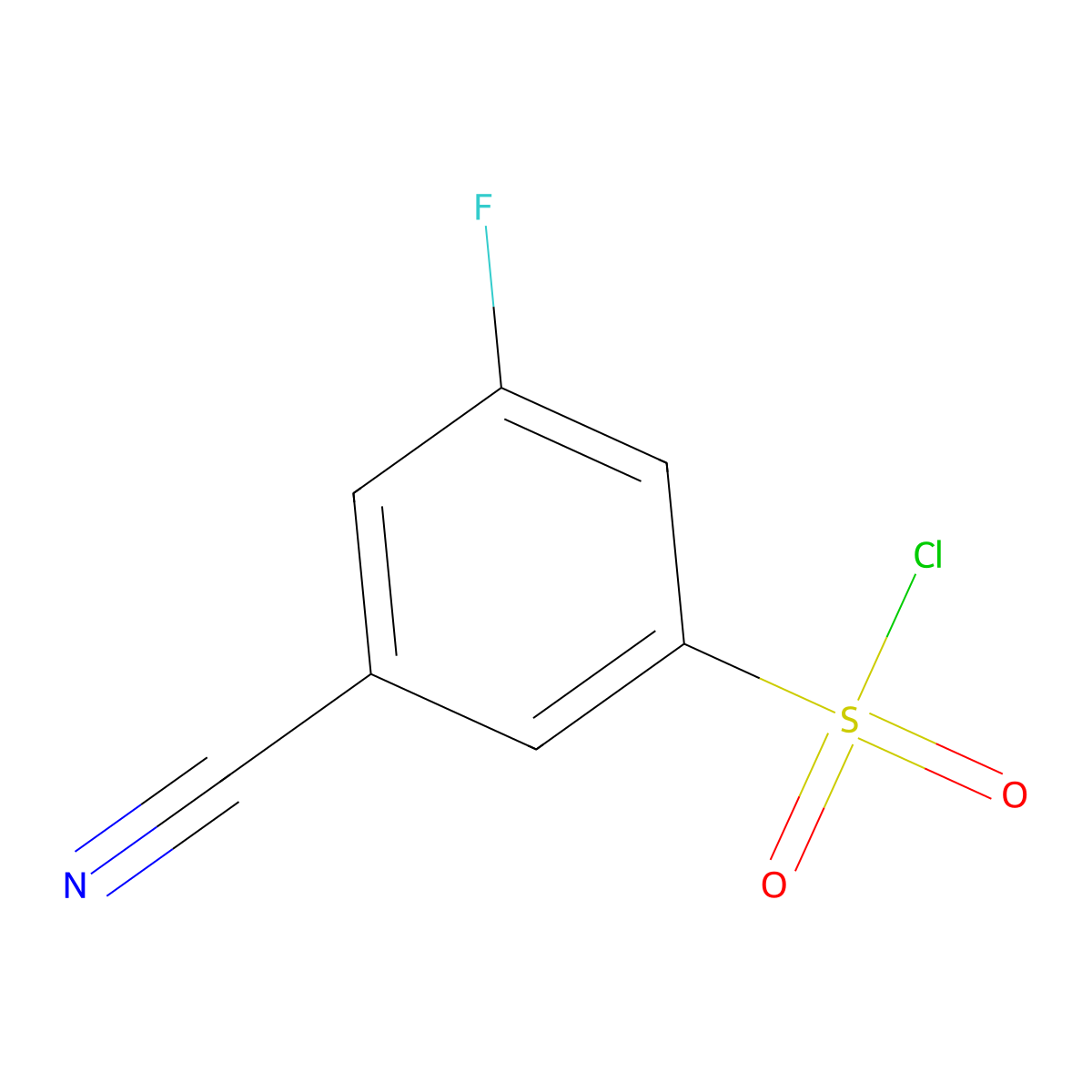 3-Cyano-5-fluorobenzene-1-sulfonyl chloride molecular structure, CAS 1261644-49-8