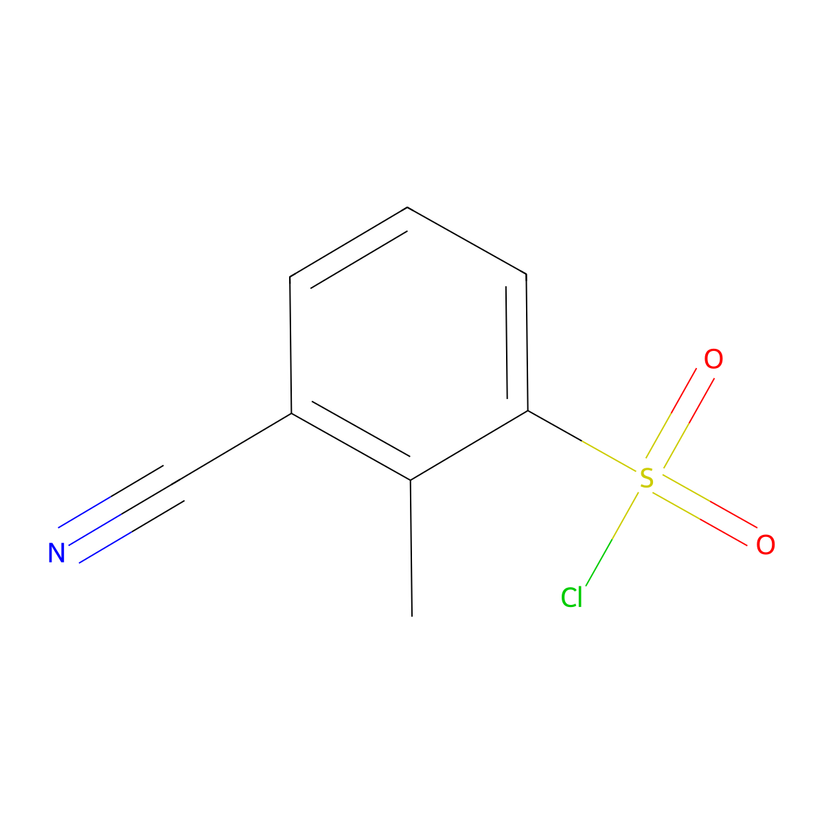 3-Cyano-2-methylbenzenesulfonyl chloride molecular structure, CAS 1261645-05-9