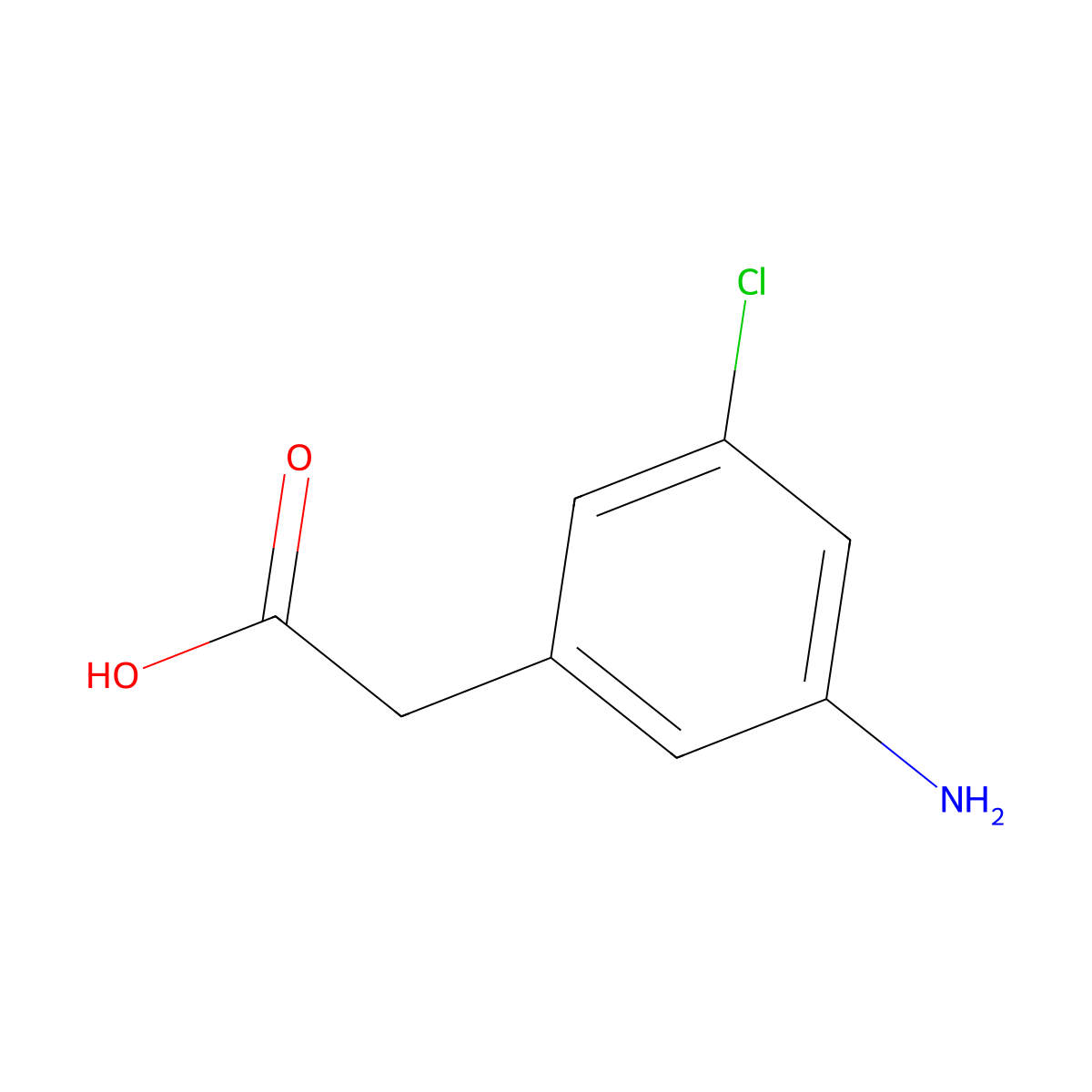 2-(3-Amino-5-chlorophenyl)acetic acid molecular structure, CAS 1261645-37-7
