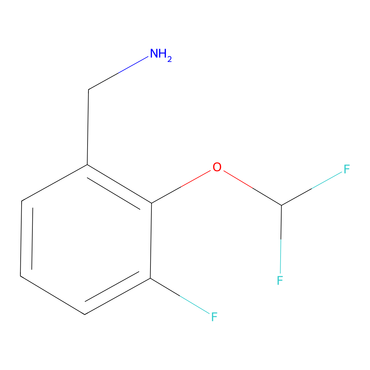 [2-(Difluoromethoxy)-3-fluorophenyl]methanamine molecular structure, CAS 1261645-50-4