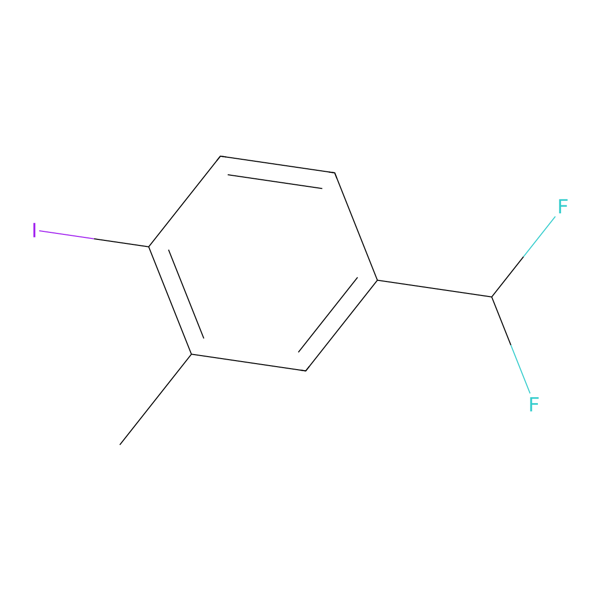 4-(Difluoromethyl)-1-iodo-2-methylbenzene molecular structure, CAS 1261645-98-0