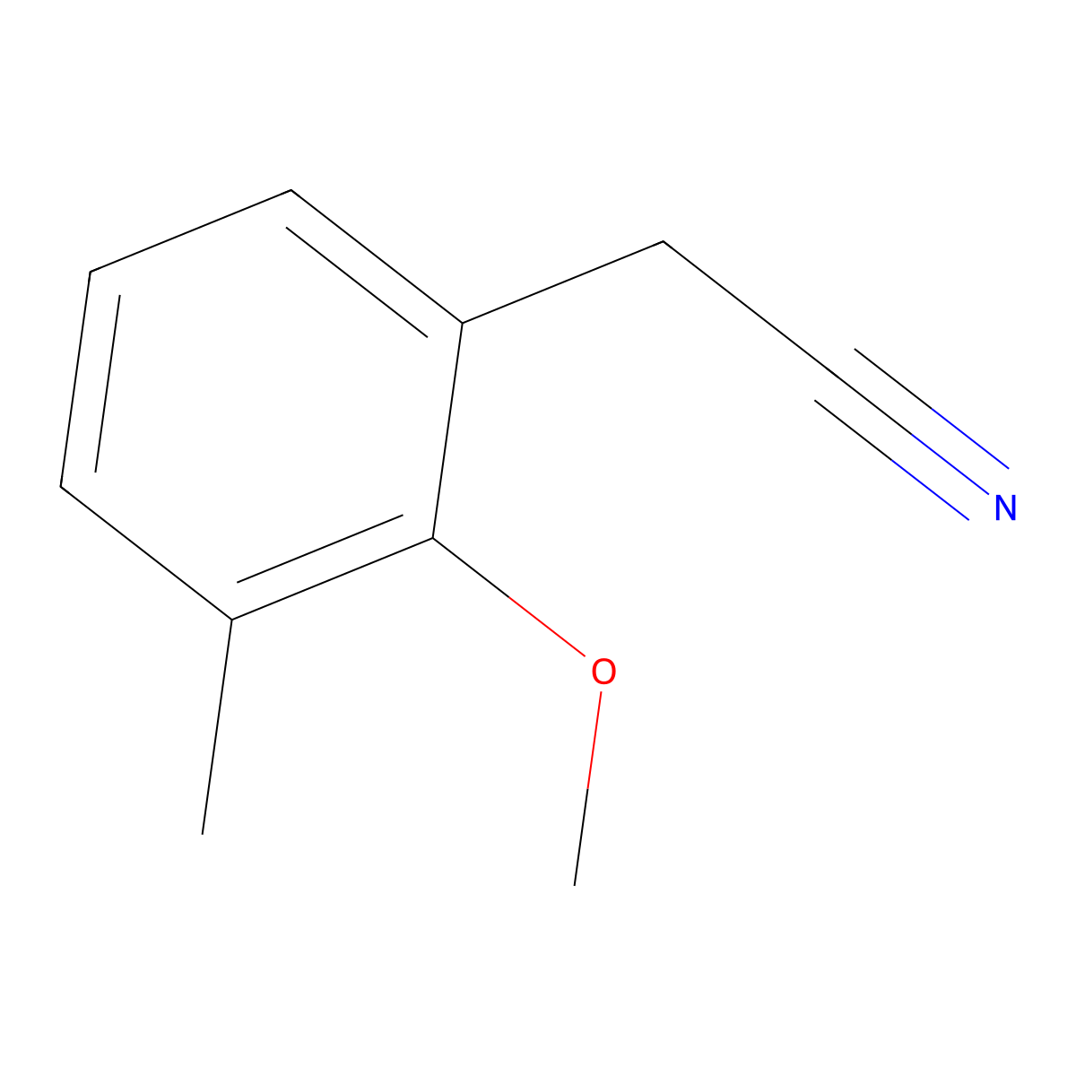 2-Methoxy-3-methylphenylacetonitrile molecular structure, CAS 1261646-24-5