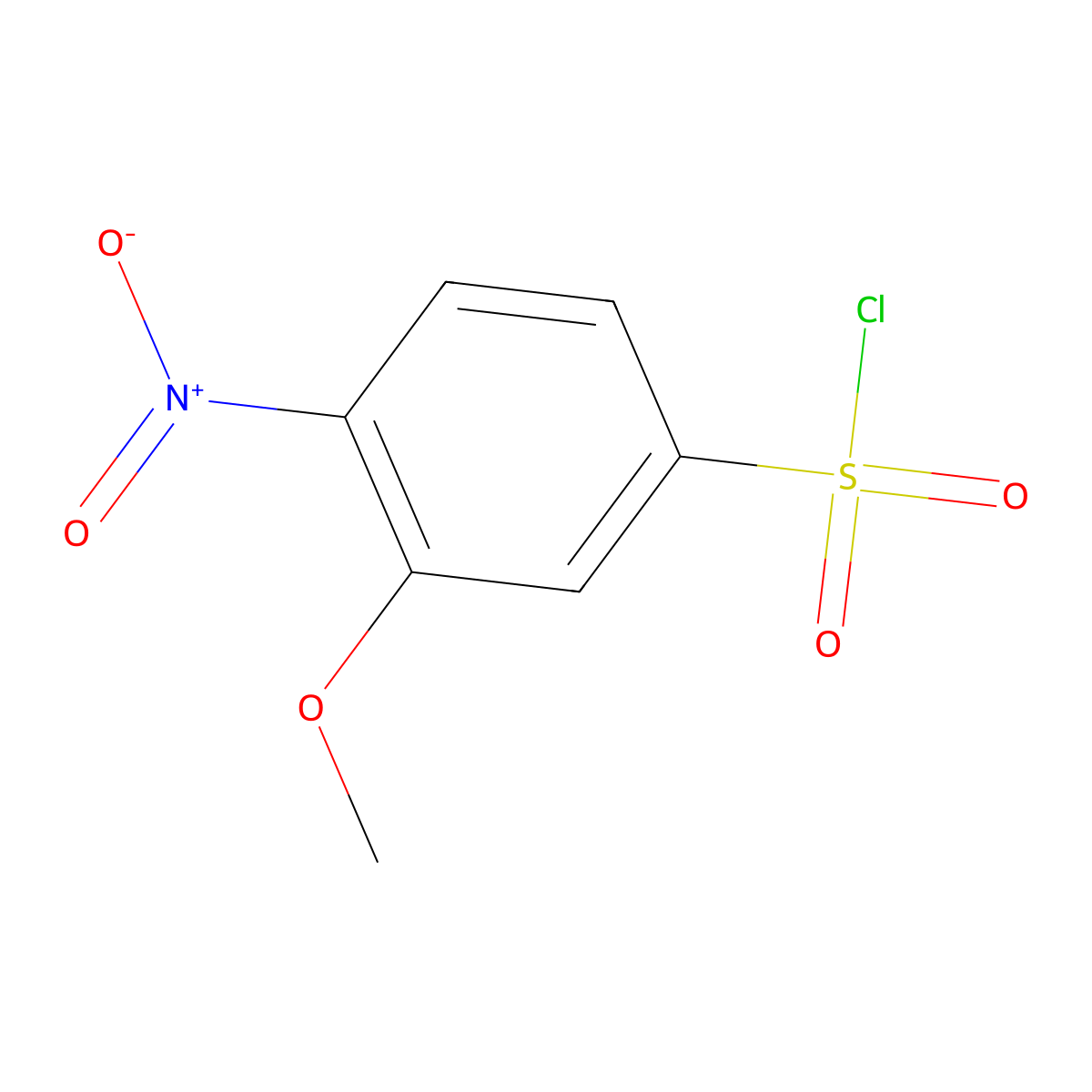 3-Methoxy-4-nitrobenzene-1-sulfonyl chloride molecular structure, CAS 1261646-30-3