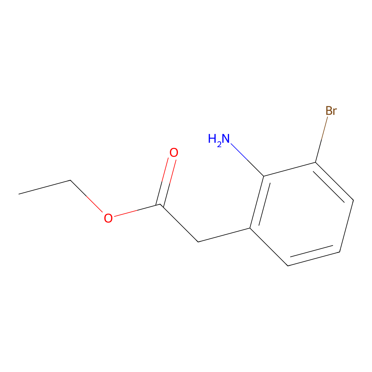 Ethyl 2-(2-amino-3-bromophenyl)acetate molecular structure, CAS 1261646-36-9