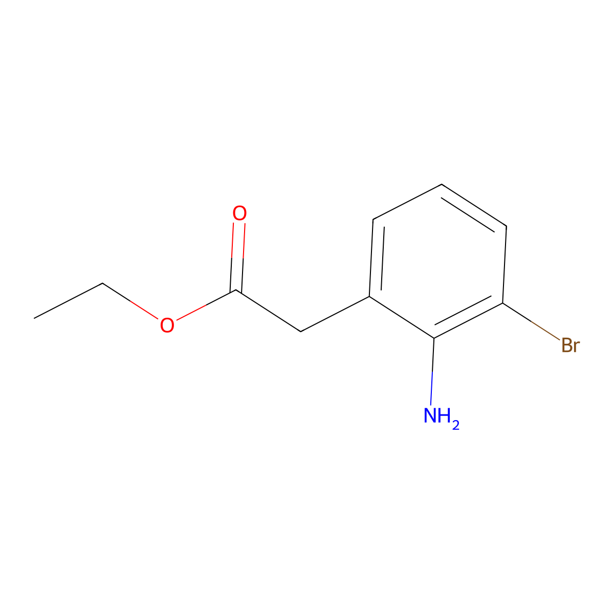 Ethyl 2-(2-amino-3-bromophenyl)acetate molecular structure, CAS 1261646-36-9