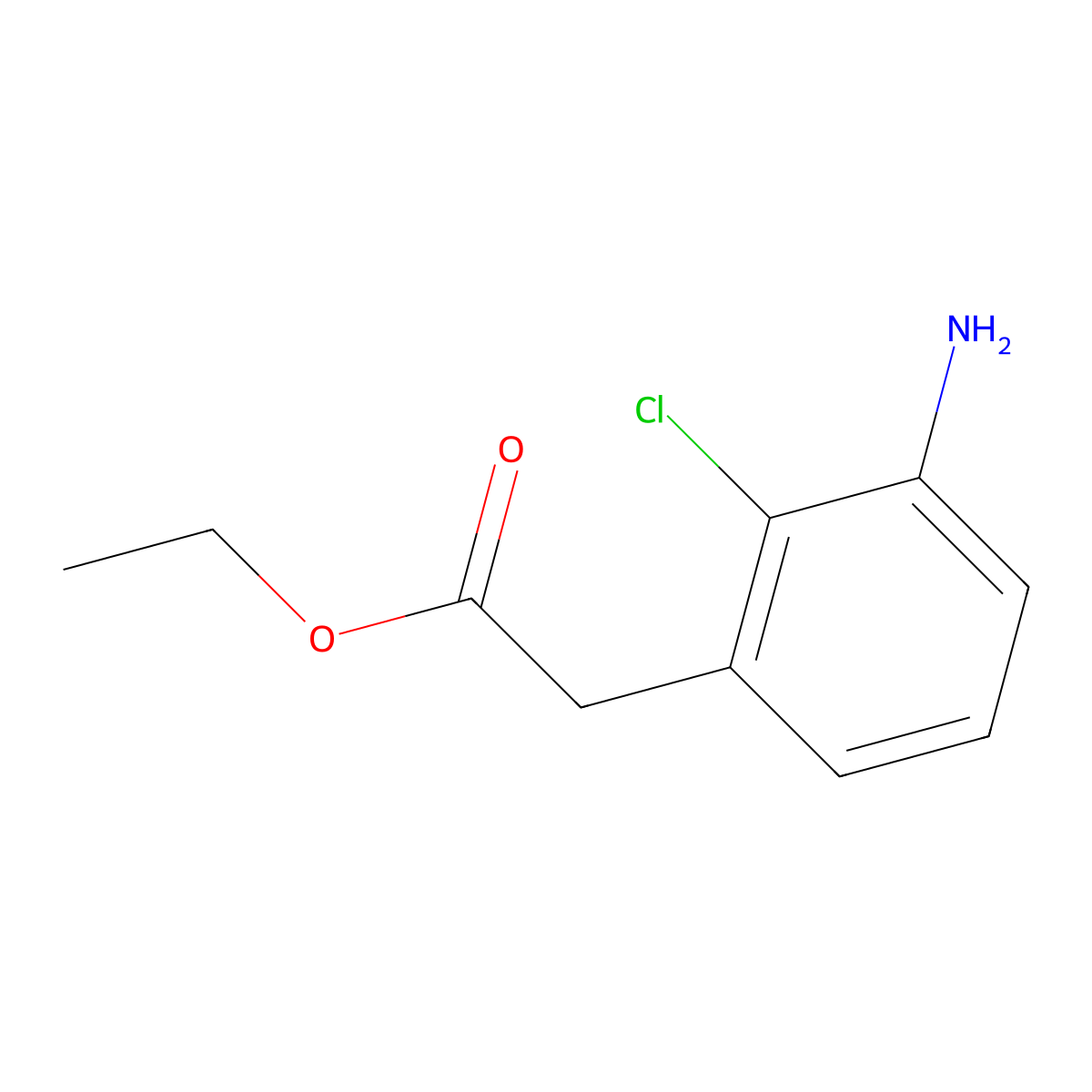 Ethyl 2-(3-amino-2-chlorophenyl)acetate molecular structure, CAS 1261646-45-0