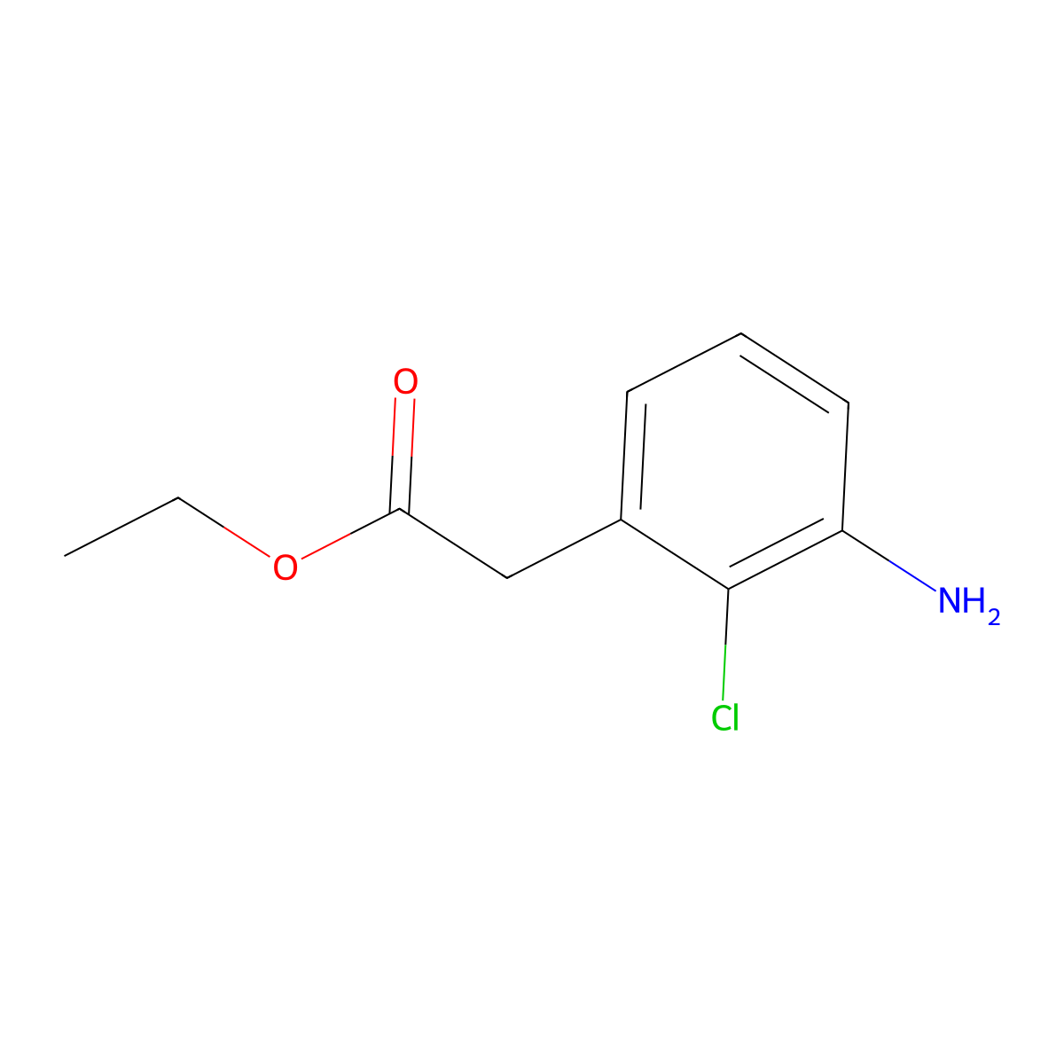 Ethyl 2-(3-amino-2-chlorophenyl)acetate molecular structure, CAS 1261646-45-0
