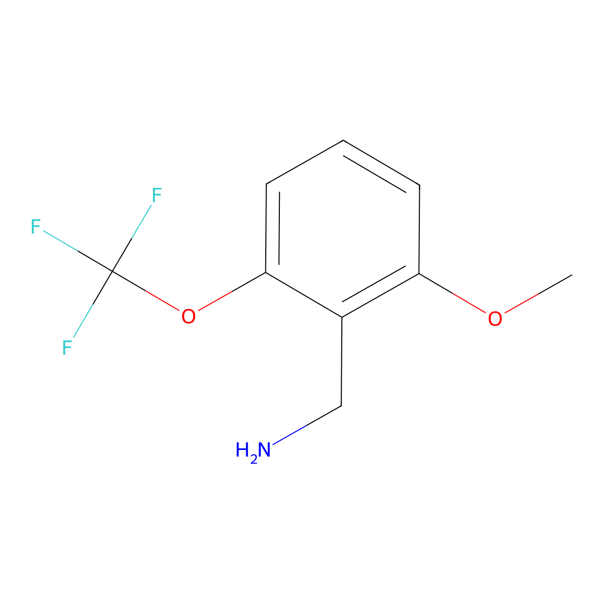 [2-Methoxy-6-(trifluoromethoxy)phenyl]methanamine molecular structure, CAS 1261646-58-5