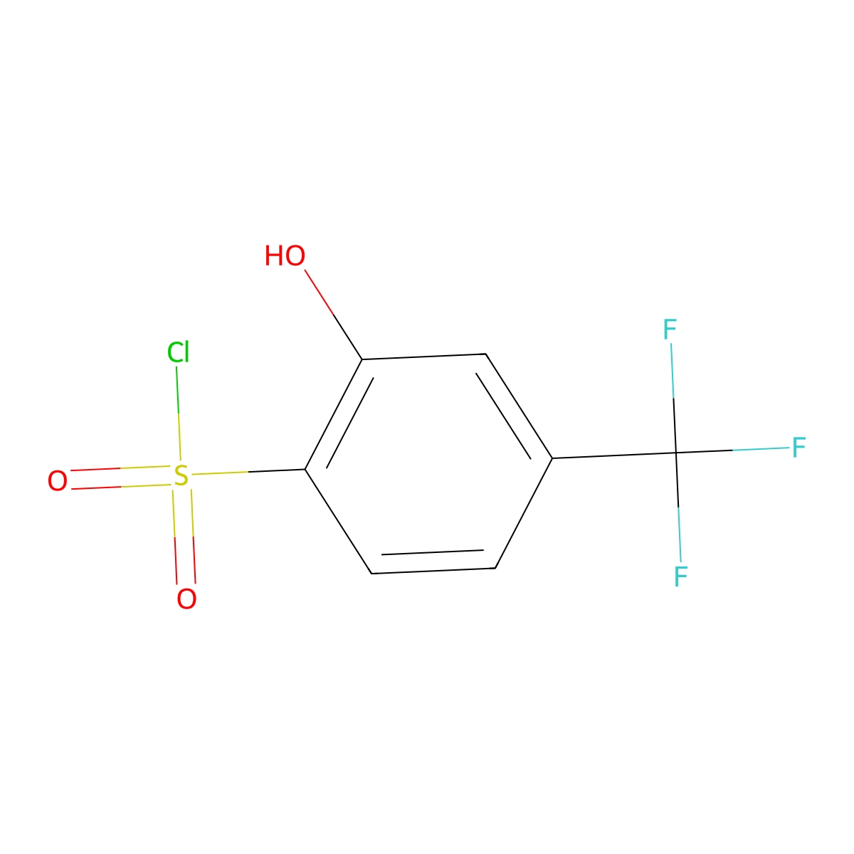 2-Hydroxy-4-(trifluoromethyl)benzenesulfonyl chloride molecular structure, CAS 1261646-63-2