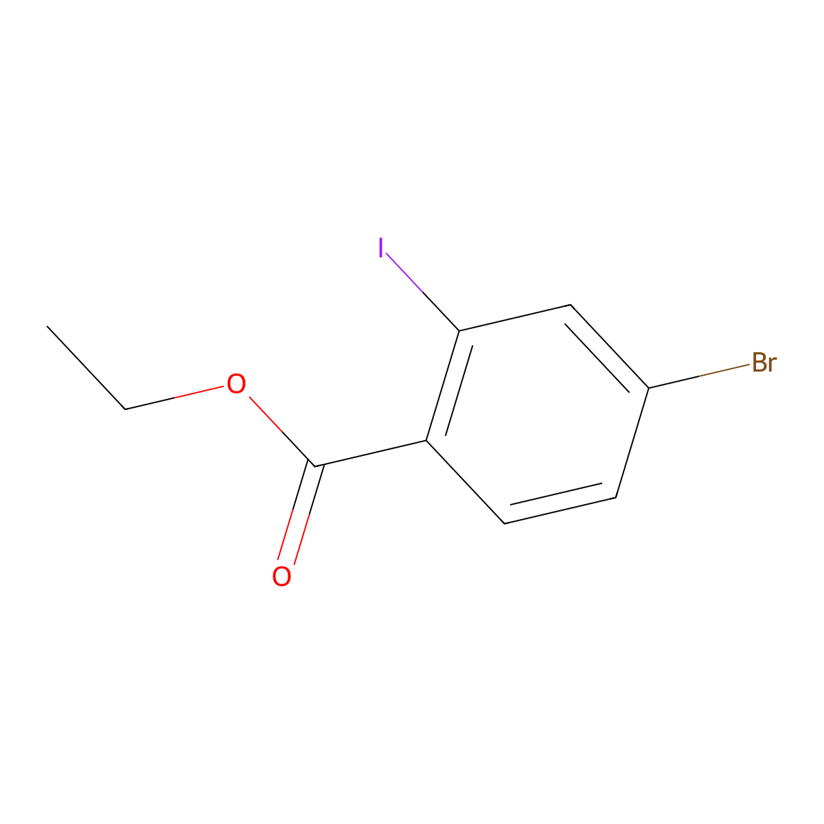 Ethyl 4-bromo-2-iodobenzoate molecular structure, CAS 1261646-75-6