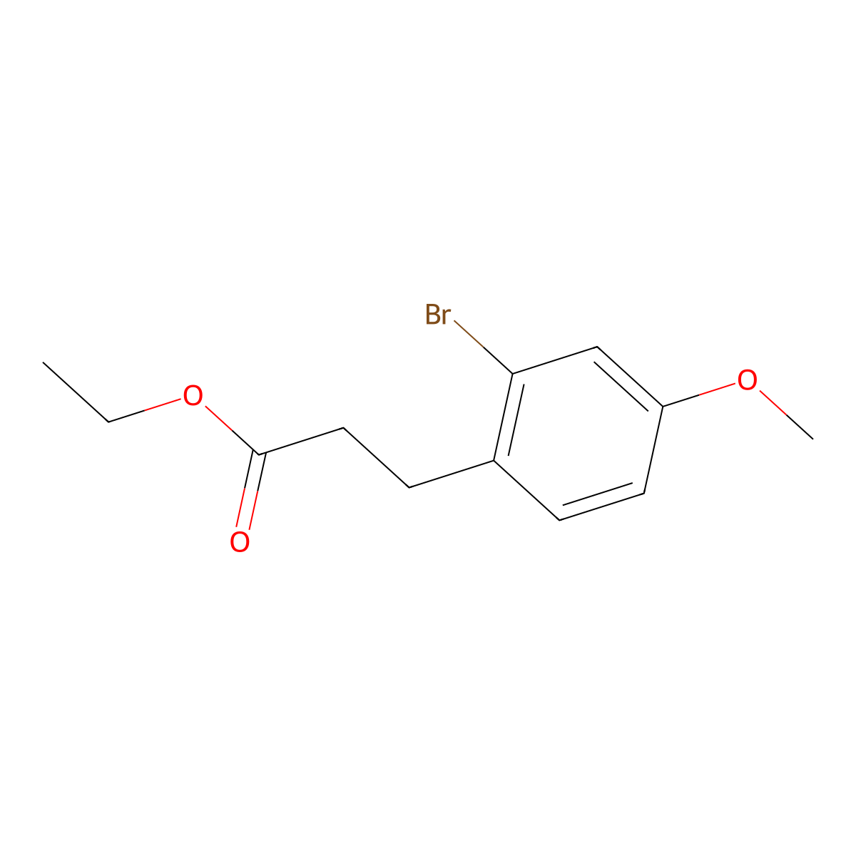 Ethyl 3-(2-bromo-4-methoxyphenyl)propanoate molecular structure, CAS 1261646-79-0