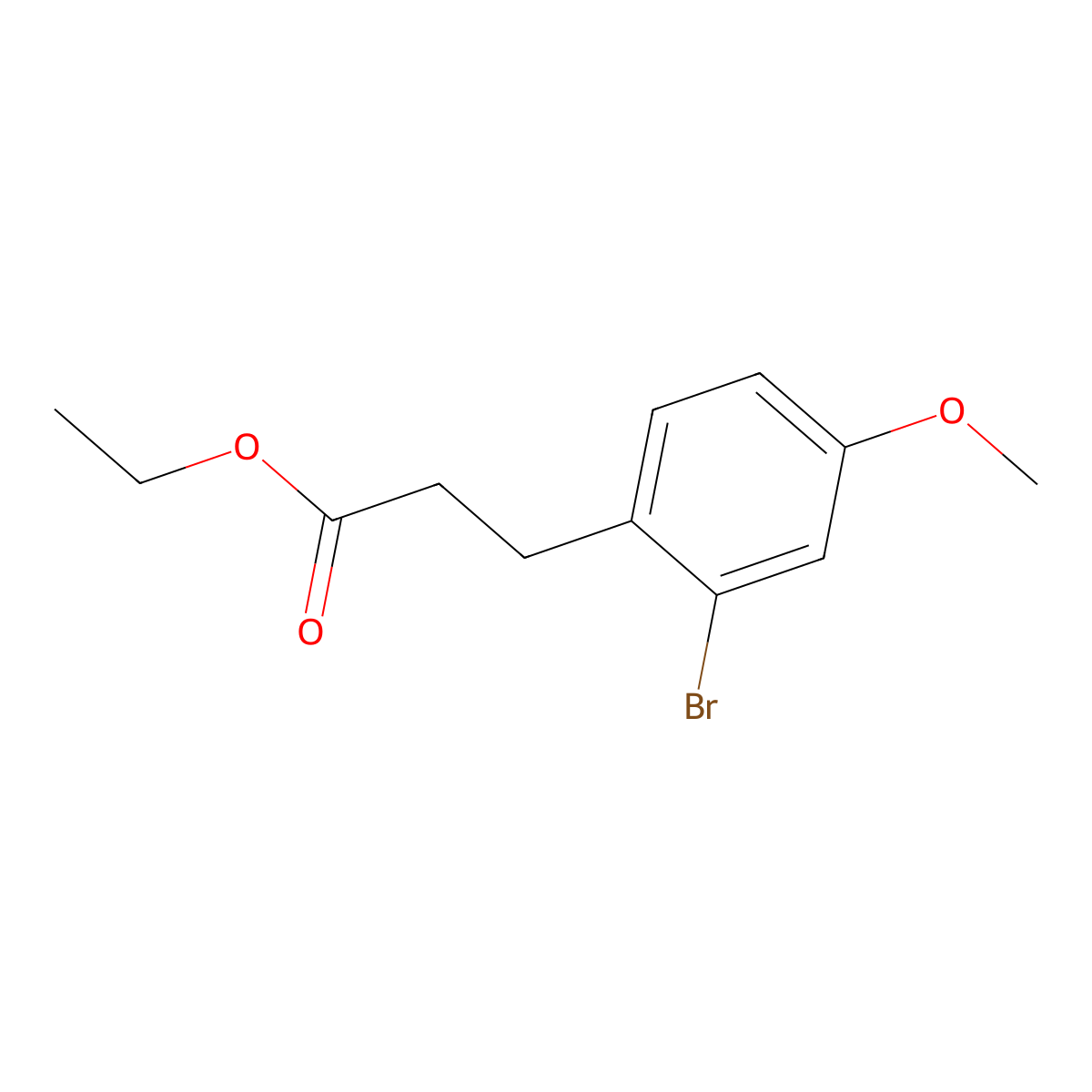 Ethyl 3-(2-bromo-4-methoxyphenyl)propanoate molecular structure, CAS 1261646-79-0