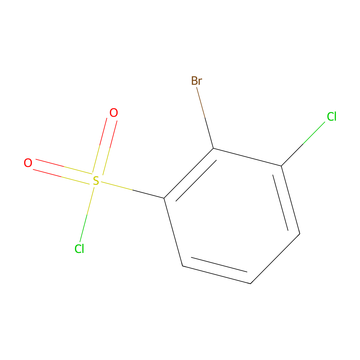 2-Bromo-3-chlorobenzene-1-sulfonyl chloride molecular structure, CAS 1261646-81-4