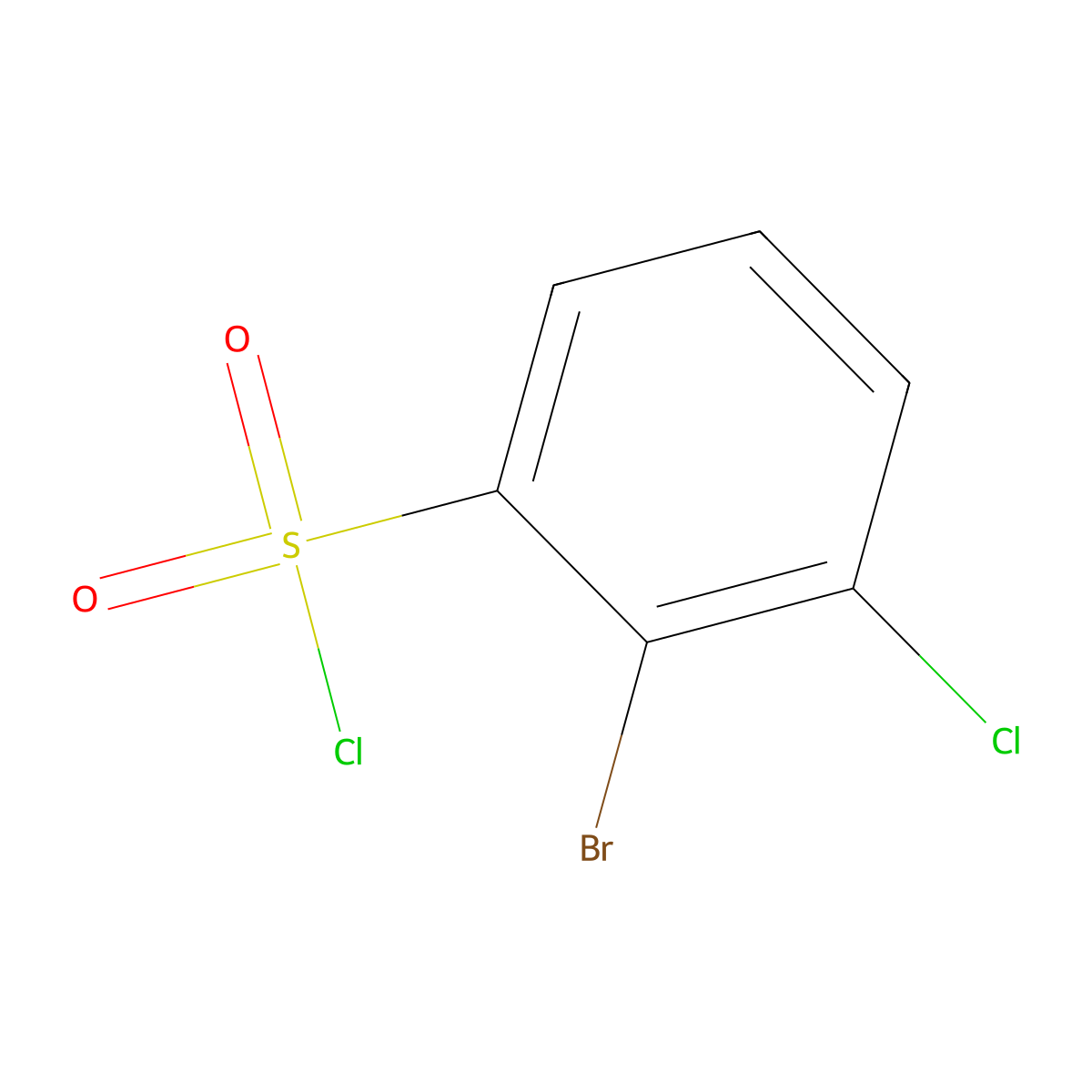 2-Bromo-3-chlorobenzene-1-sulfonyl chloride molecular structure, CAS 1261646-81-4