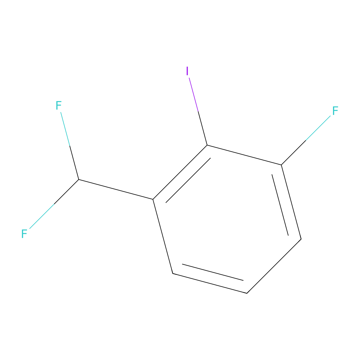 1-Fluoro-3-(difluoromethyl)-2-iodobenzene molecular structure, CAS 1261647-51-1