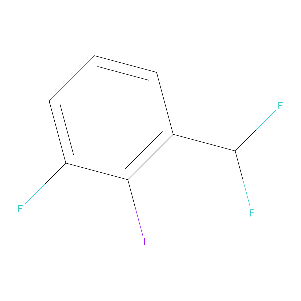 1-Fluoro-3-(difluoromethyl)-2-iodobenzene molecular structure, CAS 1261647-51-1