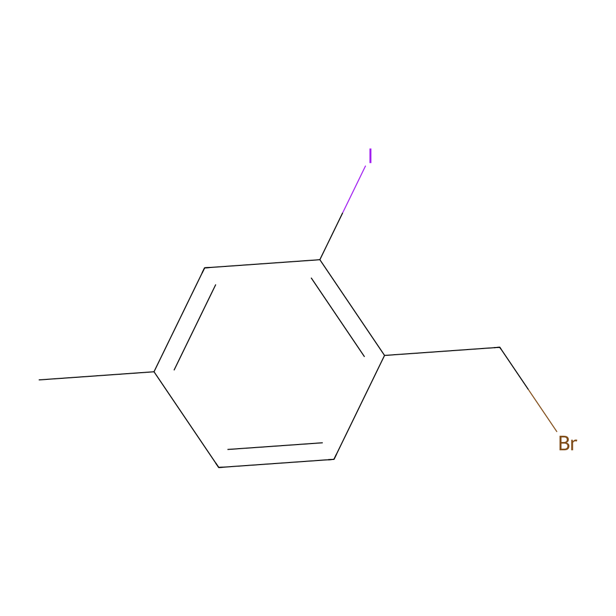 1-(Bromomethyl)-2-iodo-4-methylbenzene molecular structure, CAS 1261647-54-4