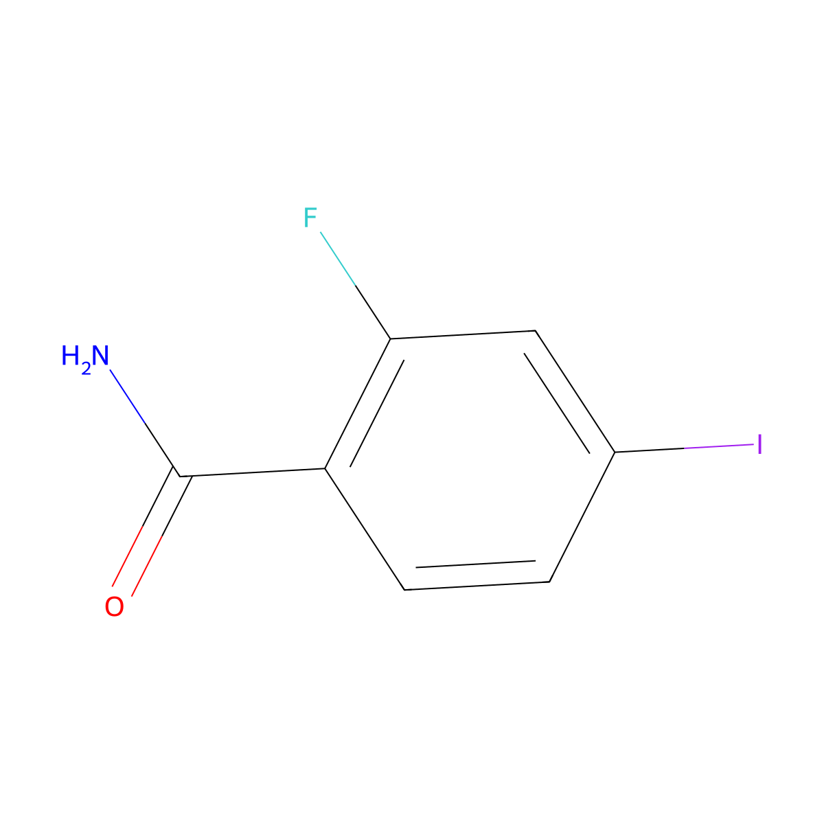 2-Fluoro-4-iodobenzamide molecular structure, CAS 1261647-70-4