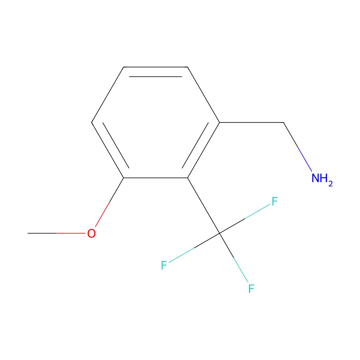 (3-Methoxy-2-(trifluoromethyl)phenyl)methanamine molecular structure, CAS 1261647-71-5