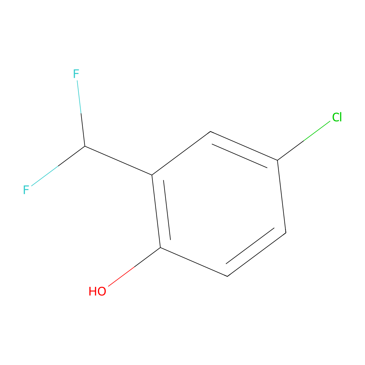 4-Chloro-2-(difluoromethyl)phenol molecular structure, CAS 1261647-92-0