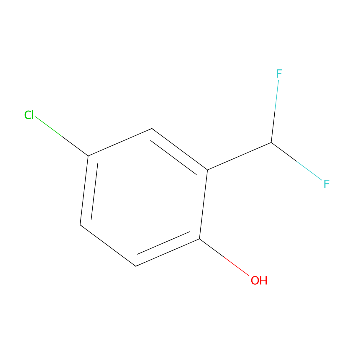 4-Chloro-2-(difluoromethyl)phenol molecular structure, CAS 1261647-92-0