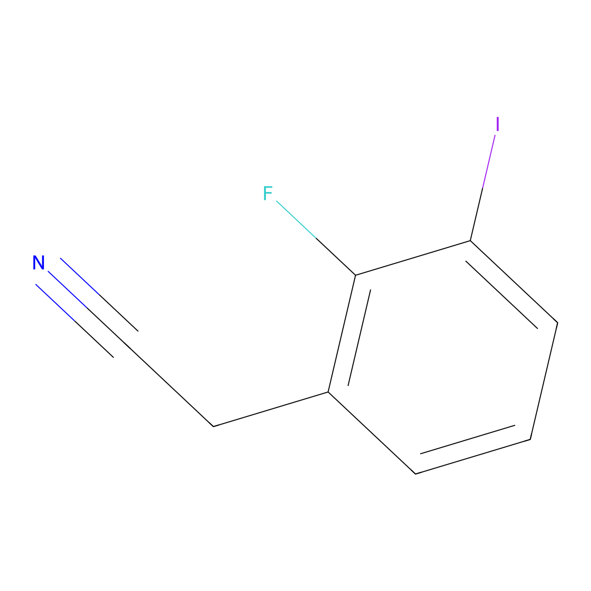 2'-Fluoro-3'-iodophenylacetonitrile molecular structure, CAS 1261648-07-0