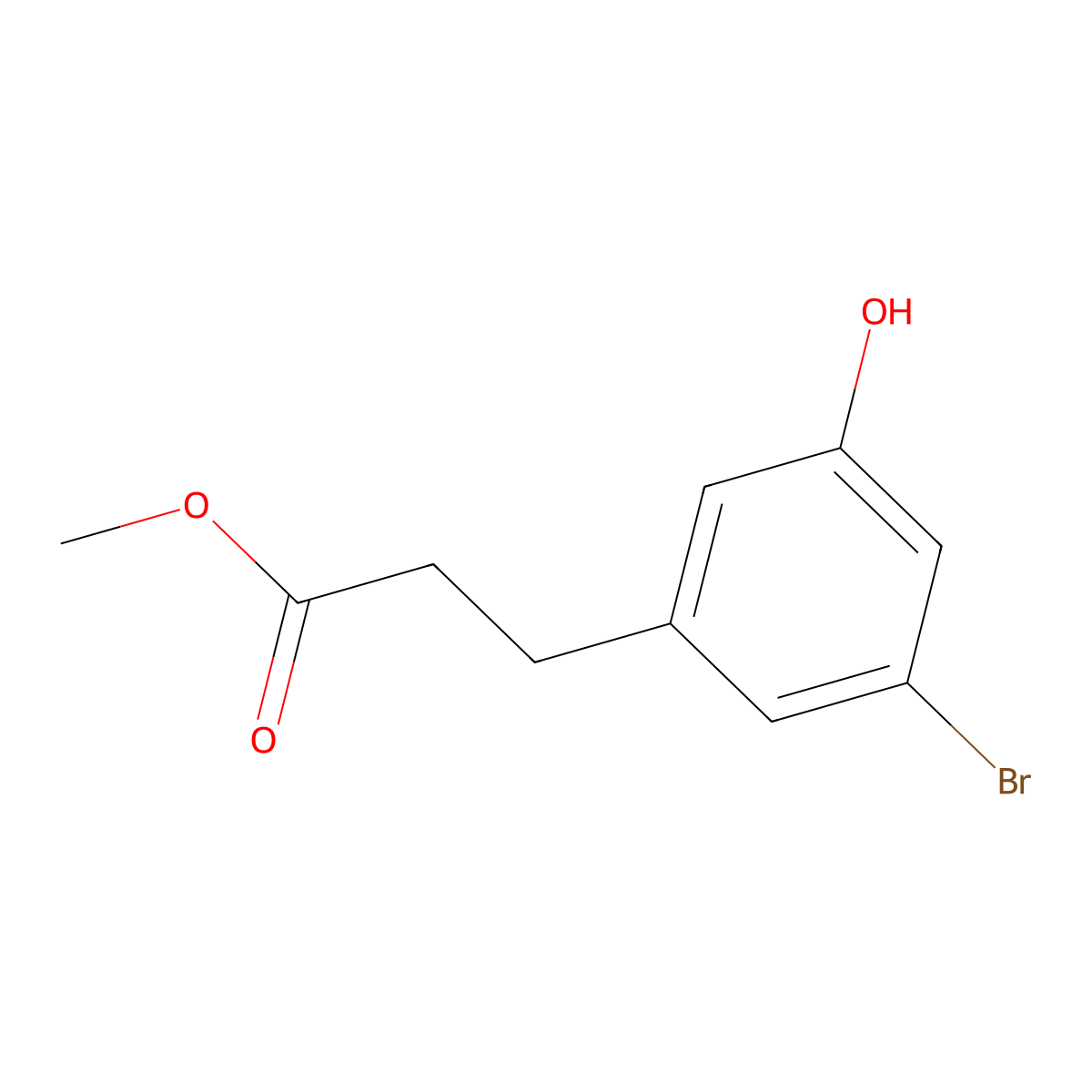 Methyl 3-(3-bromo-5-hydroxyphenyl)propanoate molecular structure, CAS 1261648-24-1