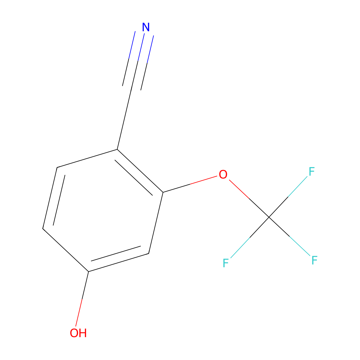 4-Hydroxy-2-(trifluoromethoxy)benzonitrile molecular structure, CAS 1261648-89-8
