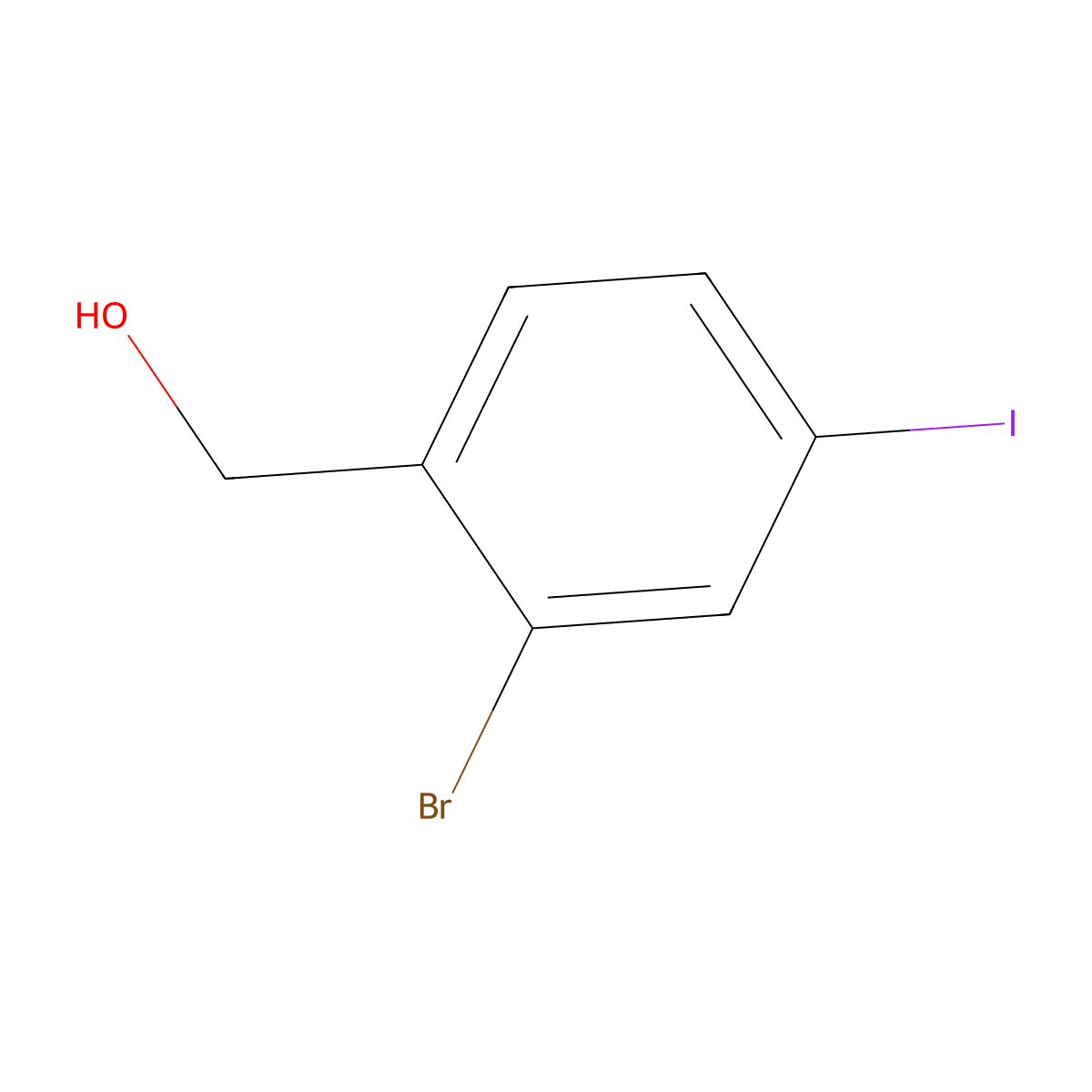 (2-Bromo-4-iodophenyl)methanol molecular structure, CAS 1261648-93-4