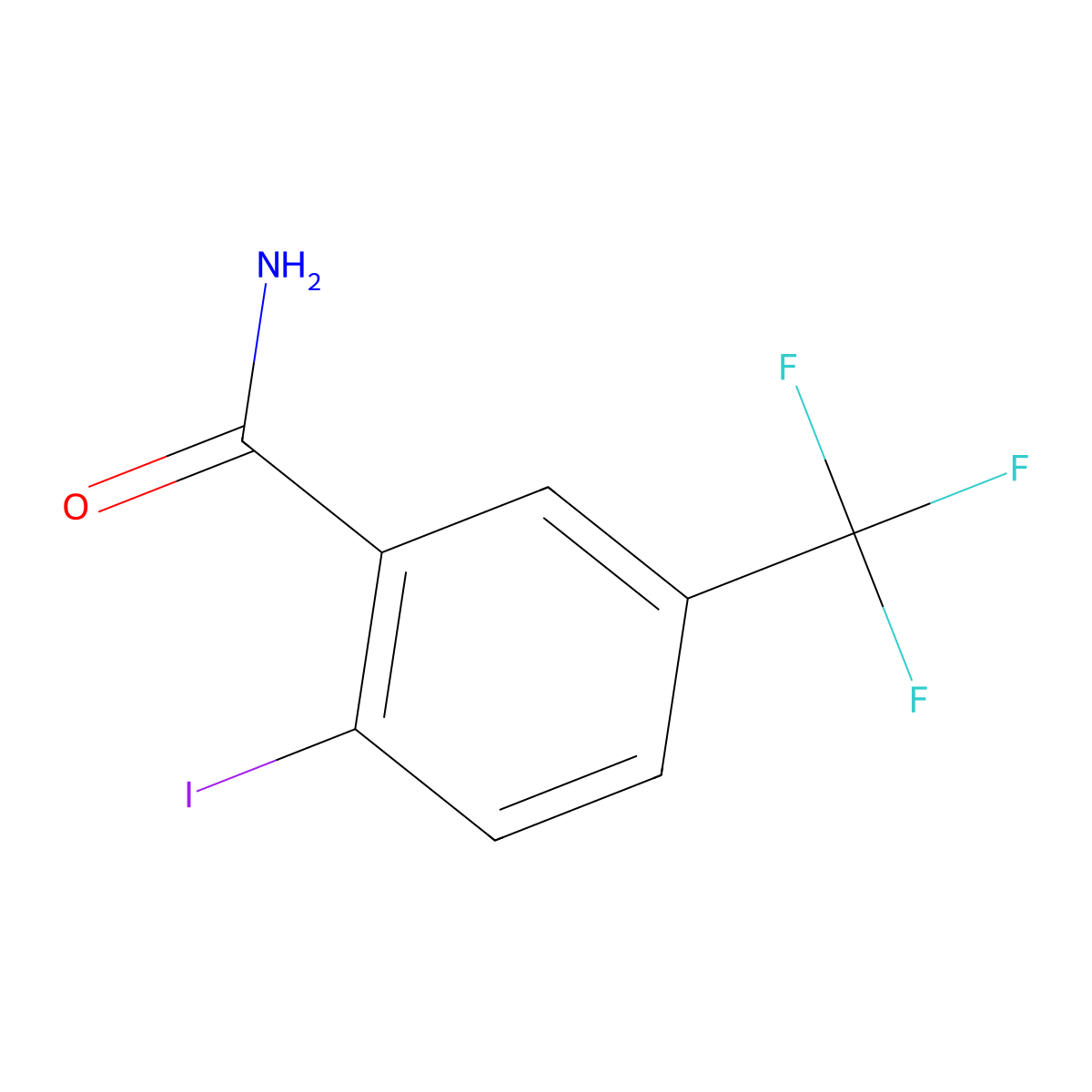 2-Iodo-5-(trifluoromethyl)benzamide molecular structure, CAS 1261649-11-9