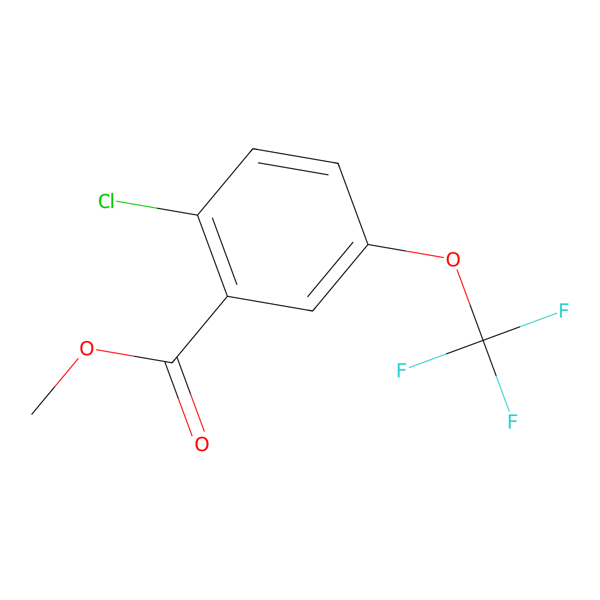 Methyl 2-chloro-5-(trifluoromethoxy)benzoate molecular structure, CAS 1261649-12-0
