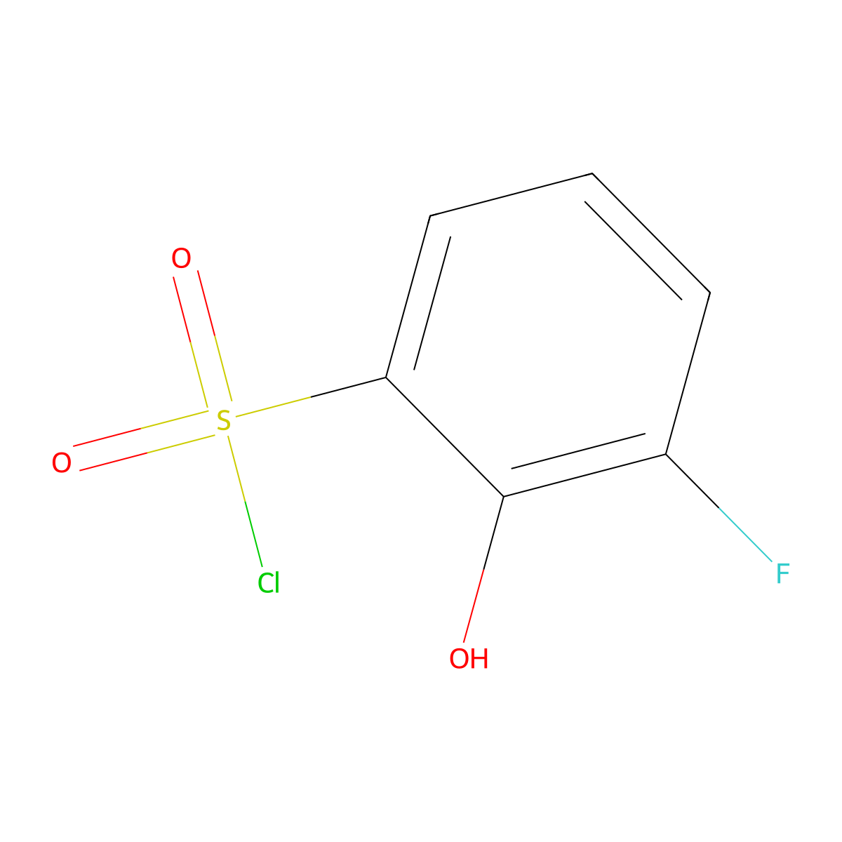 3-Fluoro-2-hydroxybenzene-1-sulfonyl chloride molecular structure, CAS 1261649-13-1
