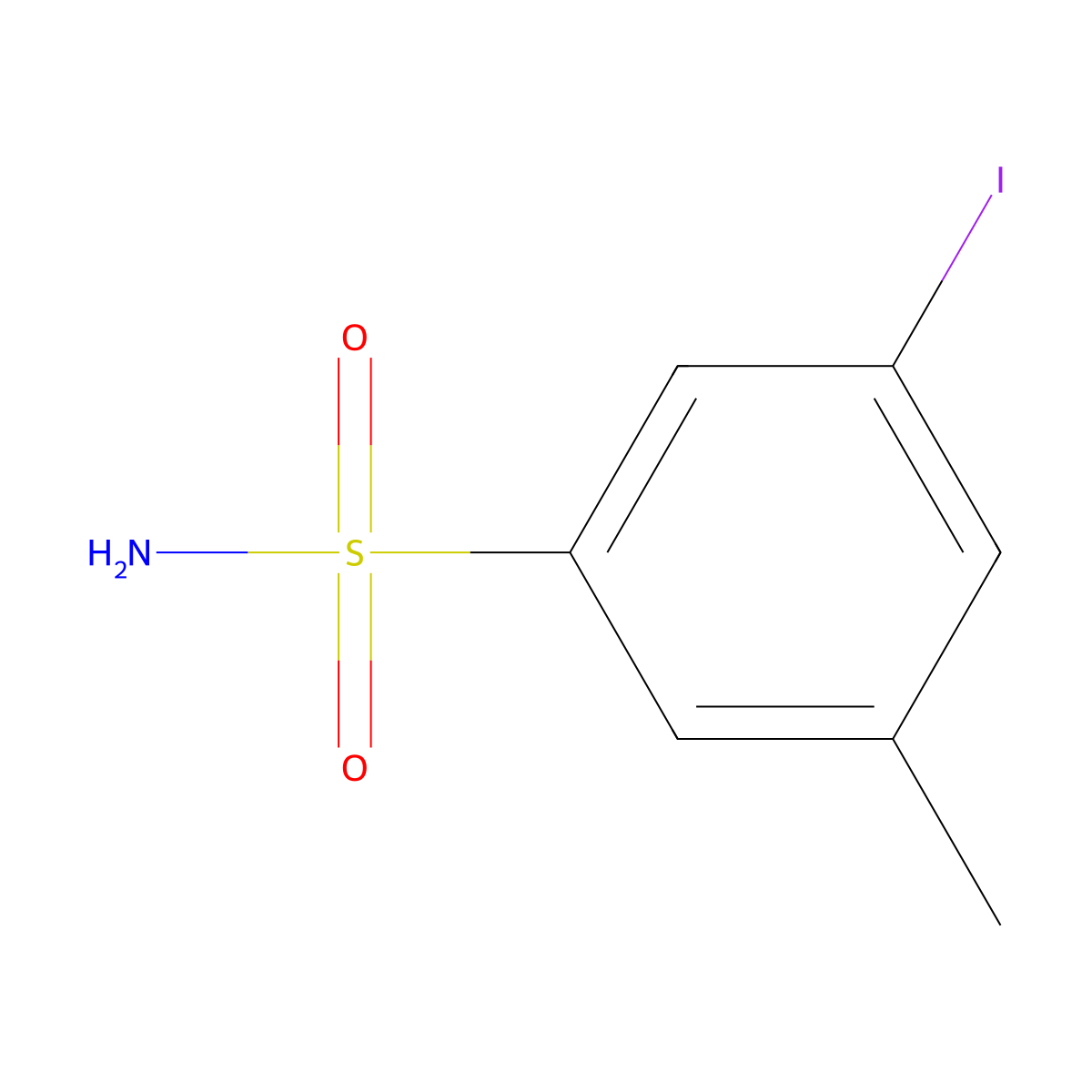 3-Iodo-5-methylbenzene-1-sulfonamide molecular structure, CAS 1261649-35-7