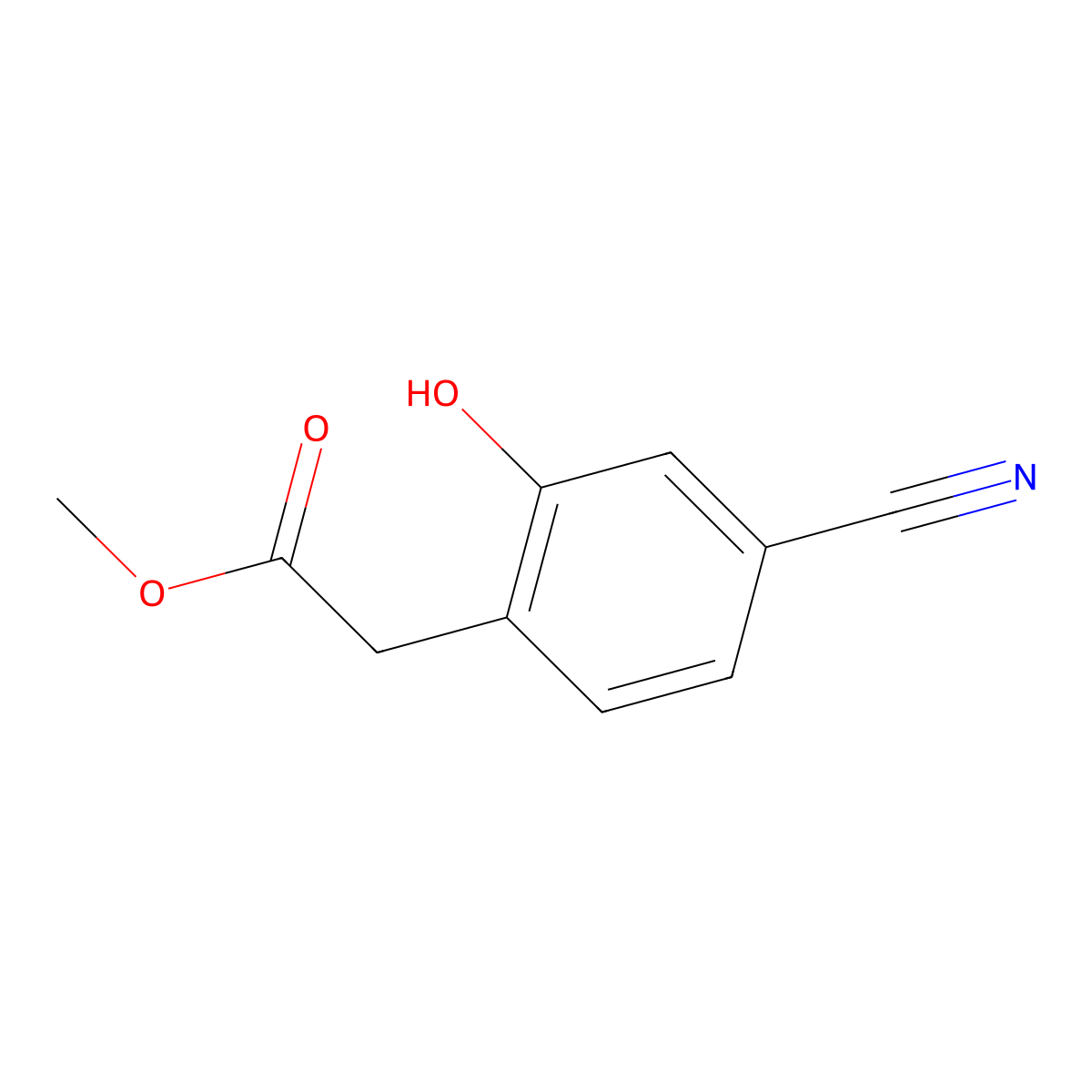 Methyl 2-(4-cyano-2-hydroxyphenyl)acetate molecular structure, CAS 1261649-42-6